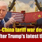 Traders react on the floor of the New York Stock Exchange as the Dow Jones falls over 400 points following Donald Trump’s new tariff threat on Chinese imports, October 2025