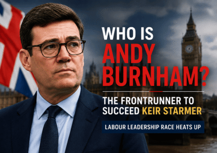 Andy Burnham speaking during a political event as he emerges as a frontrunner to replace Keir Starmer