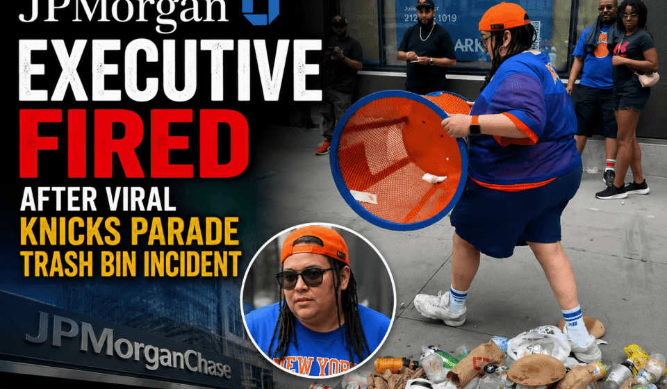 Woman involved in viral Knicks trash can incident during New York City championship parade