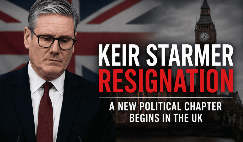 Keir Starmer speaking during resignation announcement amid political pressure in the United Kingdom