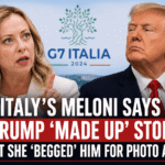 Italian Prime Minister Giorgia Meloni and US President Donald Trump talking on a sofa during the G7 summit.