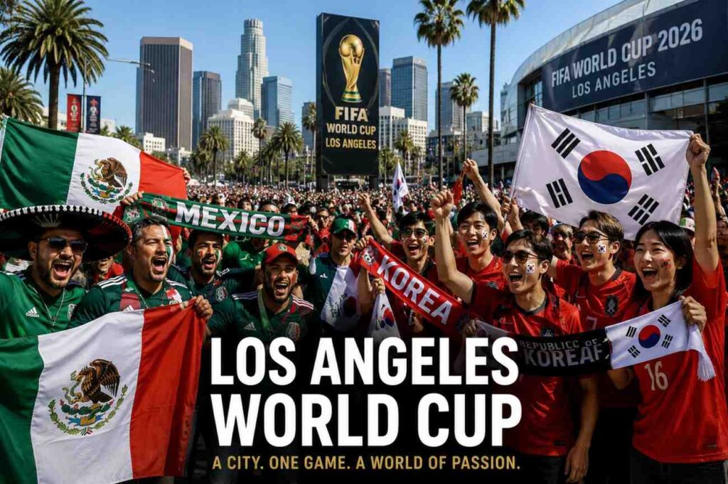 Los Angeles World Cup Atmosphere Reflects the City's Global Identity 1 MexicoandKoreaFansCelebrateatLosAngelesWorldCupEven 1