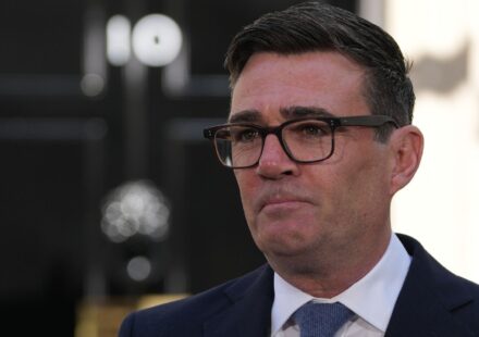 UK Prime Minister Andy Burnham speaking after suspending the early prisoner release proposal