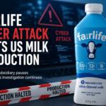 Exterior of a Fairlife milk production facility after production was paused following a cyber attack.