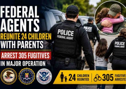 Federal law enforcement officers involved in a child recovery and fugitive arrest operation