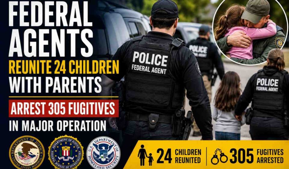Federal law enforcement officers involved in a child recovery and fugitive arrest operation