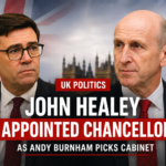 John Healey entering 10 Downing Street after being appointed chancellor by Prime Minister Andy Burnham