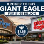 Kroger storefront alongside Giant Eagle branding after $1.65 billion acquisition announcement