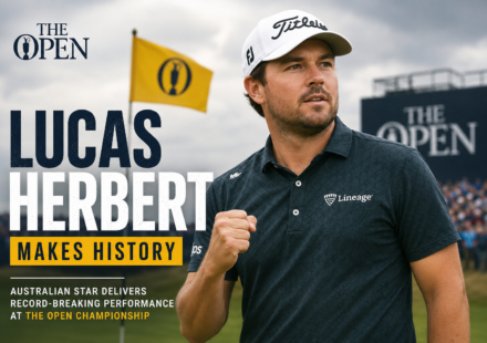 Australian golfer Lucas Herbert during his historic round at The Open Championship
