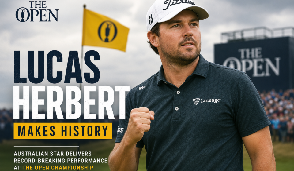 Australian golfer Lucas Herbert during his historic round at The Open Championship