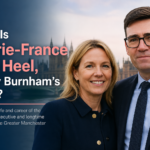 Marie-France van Heel standing alongside her husband Andy Burnham at a public event