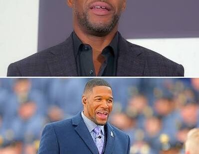 Michael Strahan speaking during an interview about criticism surrounding his conversation with Chris Johnson
