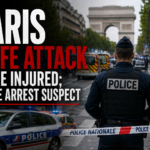French police officers at the scene of the Paris knife attack near Porte de Clichy