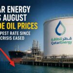 Qatar Energy facility with crude oil storage tanks following August official selling price cuts