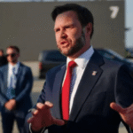 Vice President JD Vance amid reports about a military helicopter request for his son's golf lesson