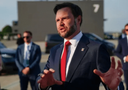 Vice President JD Vance amid reports about a military helicopter request for his son's golf lesson