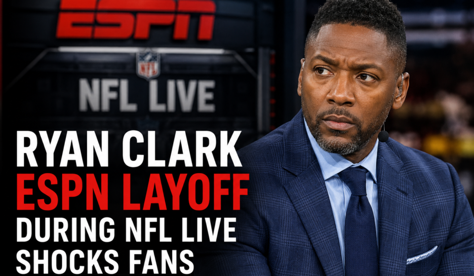 Ryan Clark appearing on ESPN's NFL Live before his reported layoff during a live broadcast