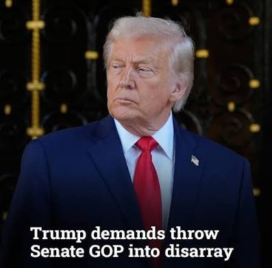 President Donald Trump speaking as Senate Republicans debate voting legislation.