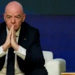 FIFA and UEFA logos representing reports about a potential sale of World Cup commercial stakes