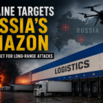 Large logistics warehouse in Russia representing infrastructure targeted by Ukraine's long-range attacks.