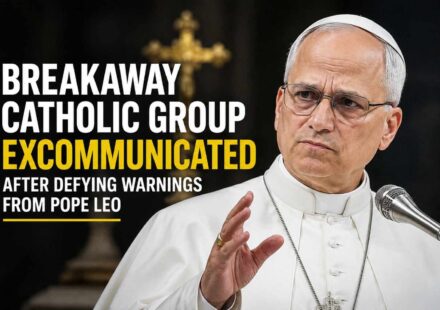 Pope Leo XIV during a Vatican event following the SSPX excommunication announcement.